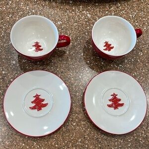 Starbucks holiday mug, and plate set